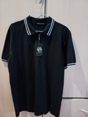PRIME STORE Black Quarter-Zip Polo Shirt